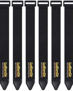 LuBanSir Cinch Straps, 1" x 9" (10 Pack) Elastic Hook and Loop Fastening Cable Strap for Extension Cord, Cable, Cord Wrap and Hose Organization and Storage