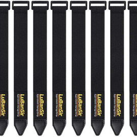 LuBanSir Cinch Straps, 1" x 9" (10 Pack) Elastic Hook and Loop Fastening Cable Strap for Extension Cord, Cable, Cord Wrap and Hose Organization and Storage