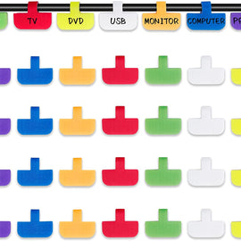 LuBanSir 35 Pack Cable Labels, Multicolor Write On Cord Labels for Cable Management and Identification