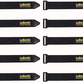 LuBanSir Cinch Straps, 1" x 6" (10 Pack) Elastic Hook and Loop Fastening Cable Strap for Extension Cord, Cable, Cord Wrap and Hose Organization and Storage