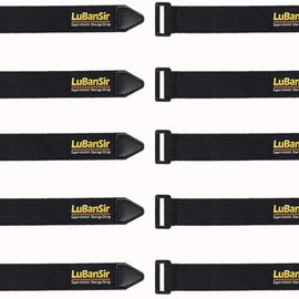 LuBanSir Cinch Straps, 1" x 6" (10 Pack) Elastic Hook and Loop Fastening Cable Strap for Extension Cord, Cable, Cord Wrap and Hose Organization and Storage