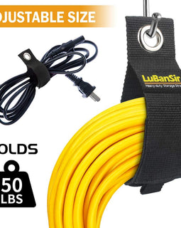 LuBanSir 9 Pack Extension Cord Holder, 17" Heavy Duty Hook and Loop Storage Strap Fit Extension Cords, Garden Hoses, Rope, RV Storage and Organization