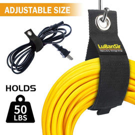 LuBanSir 9 Pack Extension Cord Holder, 17" Heavy Duty Hook and Loop Storage Strap Fit Extension Cords, Garden Hoses, Rope, RV Storage and Organization