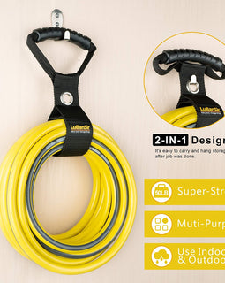 LuBanSir 3 Pack Extension Cord Organizer, 17" Portable Hook and Loop Storage Straps with Grommet Fit Extension Cords, Cables, Ropes, Garden Water Hoses Carrying and Hanging